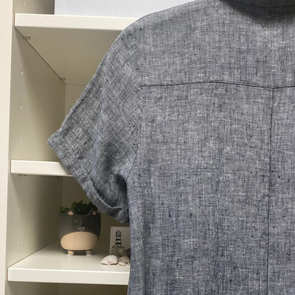 Tahari - Gray Linen Button-Down Dress!  Like NEW. Size S. - Picture 13 of 15